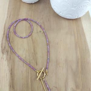 Naszyjnik z kamieni - turmalin różowy 2