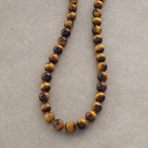 Naszyjnik z tygrysiego oka i szkła – 48 cm