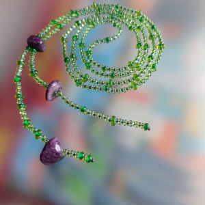 Naszyjnik Zielony Z Koralików
