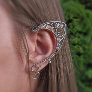 Nausznice uszy elfa kamień słoneczny wire wrapping
