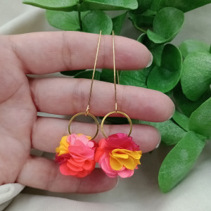 Neonowe kolczyki kwiaty na lato neony