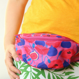 Nerka na rower wodoodporna figa z makiem kwiaty