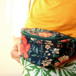 Nerka na rower wodoodporna kwiaty tropiki tropikalne