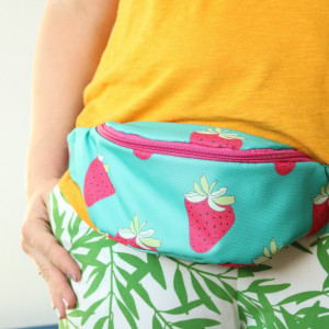 Nerka na rower wodoodporna kwiaty truskawki owoce