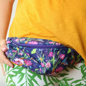 Nerka na rower wodoodporna kwiaty zimorodek