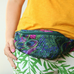 Nerka na rower wodoodporna pawie pióra art deco