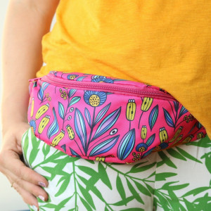 Nerka na rower wodoodporna różowe kwiaty kwiatki