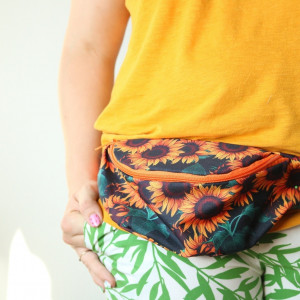 Nerka na rower wodoodporna słoneczniki kwiaty