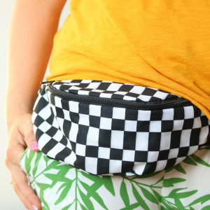 Nerka na rower wodoodporna szachownica kratka b&w