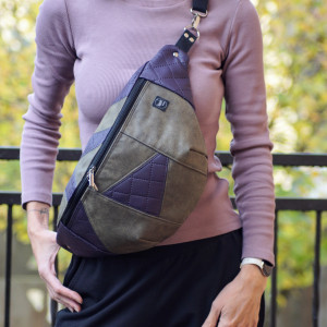 nerka XXL ciemna oliwka z fioletem