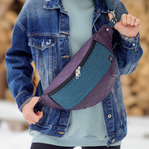 nerka XXL ciemny fiolet z turkusem