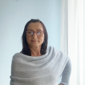 Niebieska etola Merino+Moher z jedwabiem-Niebieska