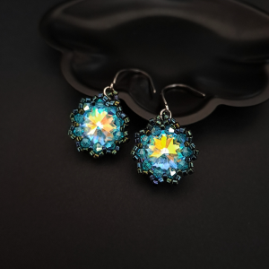 Niebieskie Wiszące Kolczyki "Crystal Zircon"