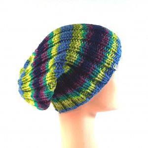 Niebiesko-zielona czapka (hand made)