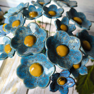 Niezapominajka - duży kwiatek ceramiczny