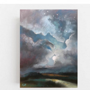 Noc -rysunek  24/18 cm rysunek, pastele suche.