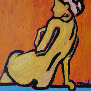 nowoczesny obraz olejny akt naga kobieta
