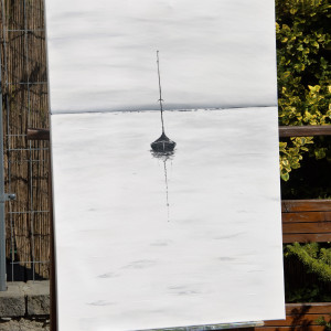 Obraz akryl żaglówka na jeziorze