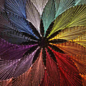 Obraz Mandala, rozeta multikolor, string art