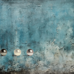 Obraz na płótnie 100x70 cm- Niebieska Abstrakcja z Kulami -   (1-0344)