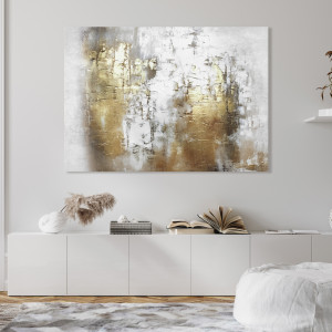 Obraz na płótnie - Elegancja Złota i Bieli  - 100x70 cm (1-0343)