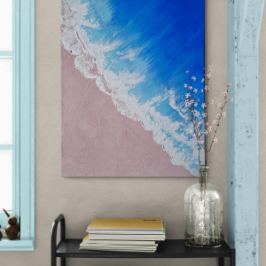 Obraz na płótnie malowany akrylami Morski pejzaż strukturalny