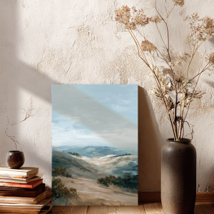 Obraz na płótnie - spokojne wzgórza w chłodnej palecie