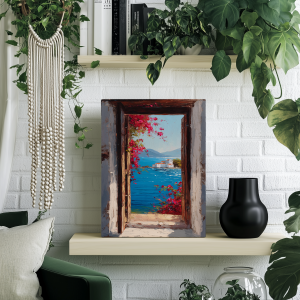 Obraz na płótnie — śródziemnomorski widok z okna