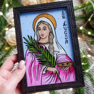 Obraz na szkle św. Łucja