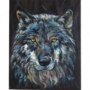 Obraz olejny na płótnie 40x50 wilk