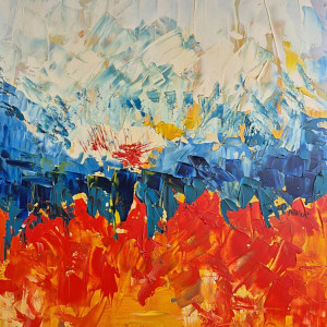 obraz olejny tam gdzie płonie lód