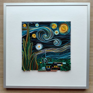 Obraz quilling w/g van Gogh Gwiaździsta noc