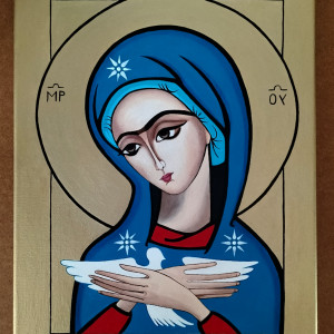 Obraz ręcznie malowany Matka Boska Pneumatofora