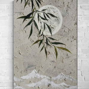 Obraz ręcznie wykonany na płótnie strukturalny Wabi Sabi Japandi