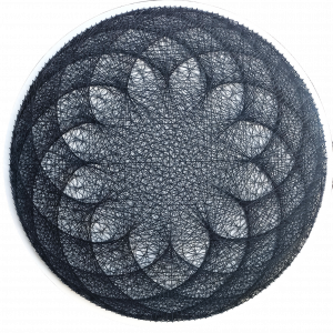 Obraz Rozeta string art czarno-biała