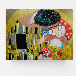 obraz salonu pocałunek Klimt