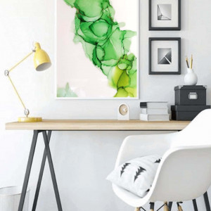 Obraz zielono-złoty dym 40x25 cm