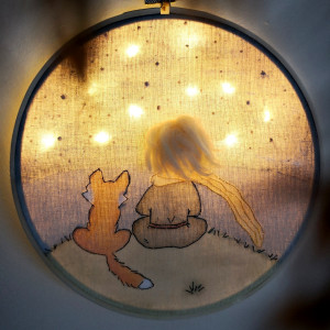 obrazek - lampka  Mały Książę i lis