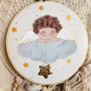 obrazek z aniołem dla dziecka, pamiątka Chrztu