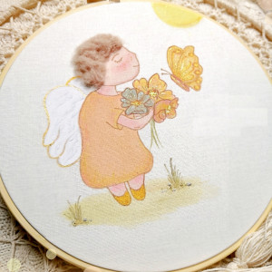 obrazek z Aniołem Stróżem, pamiątka na Chrzest narodziny