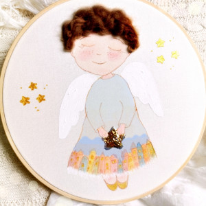 obrazek z aniołkiem na pamiątkę dla dziecka