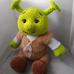 Ogr Shrek miś maskotka pluszak przytulanka szydełko Handmade