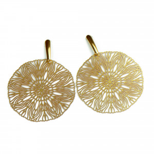 Okrągłe kolczyki z ażurowym motywem Pasithea c670
