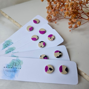 Okrągłe sztyfty - beż i fuksja