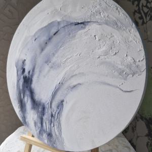 Okrągły obraz ręcznie malowany