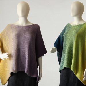 Ombre poncho wykonane z bawełny i akrylu