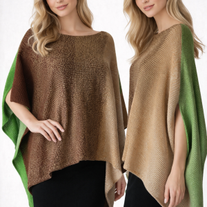 Ombre poncho wykonane z bawełny i akrylu, gotowe do wysyłki