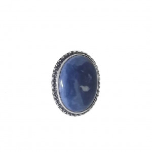 Opal błękitny w srebrze pierścionek