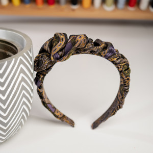 Opaska jedwabna barokowy gobelin - upcykling