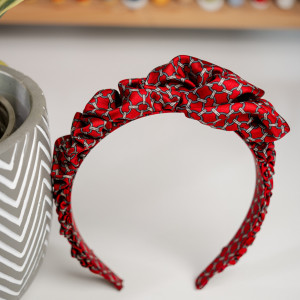 Opaska jedwabna czerwona - upcykling